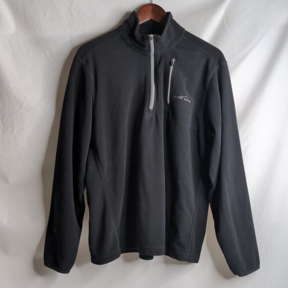 Eddie Bauer Men's Black/Grey 1/4 Zip Fleece Pullover, Size Medium - Picture 1 of 7